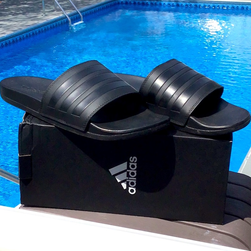 Men’s Black Adidas Slides